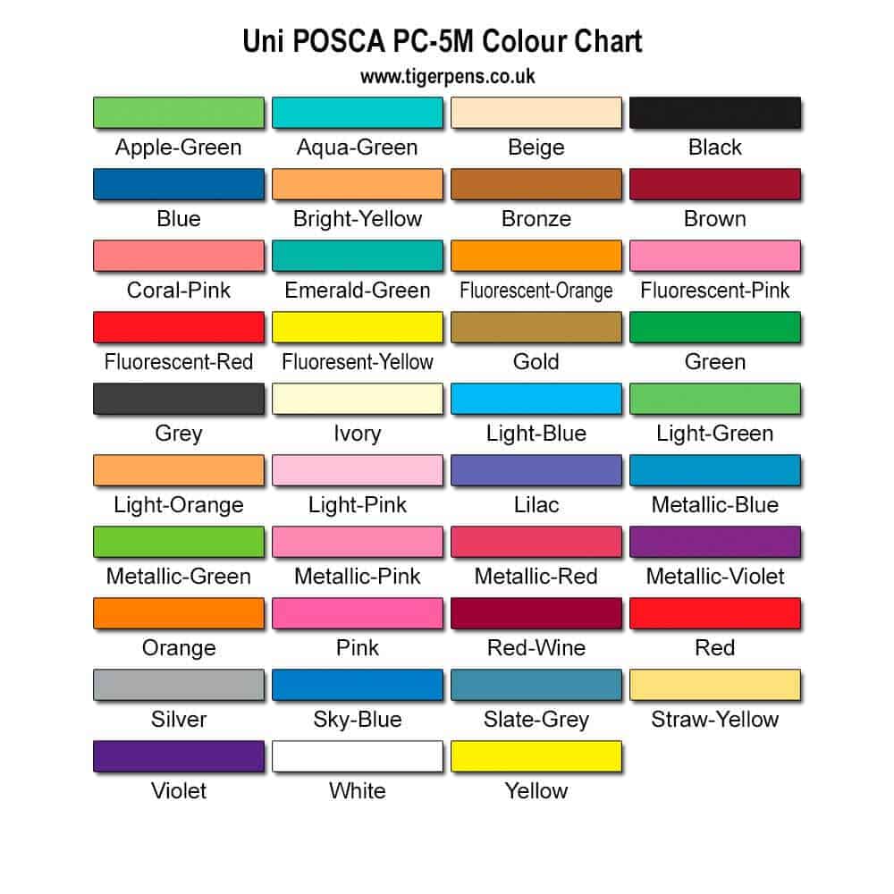 PC 5M Colour Chart
