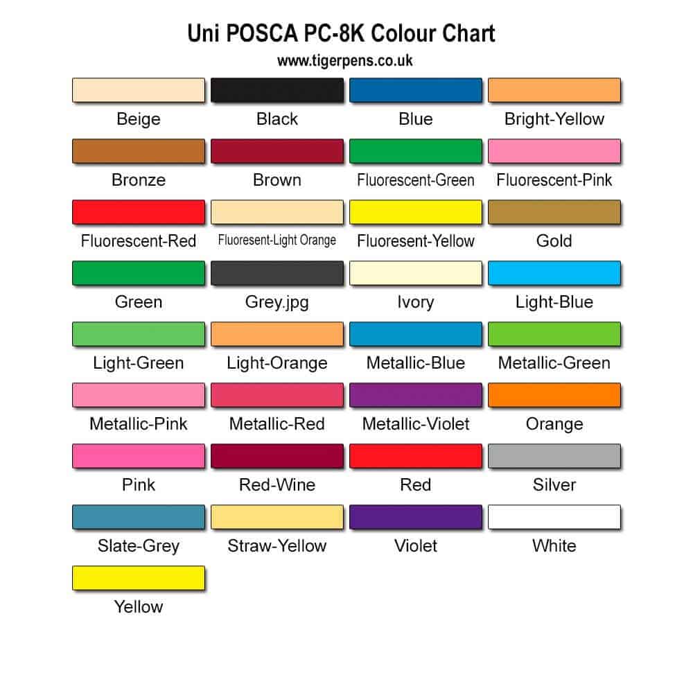 PC 8K Colour Chart