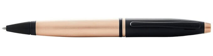 Cross Calais Brushed Rose Gold Plate and Black Lacquer Ballpoint Pen